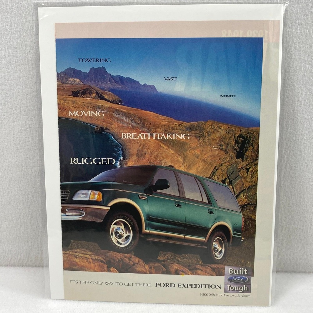 Vtg Print Ad 90's Ford Expedition 2 Page Genuine Magazine Advertisement Ephemera